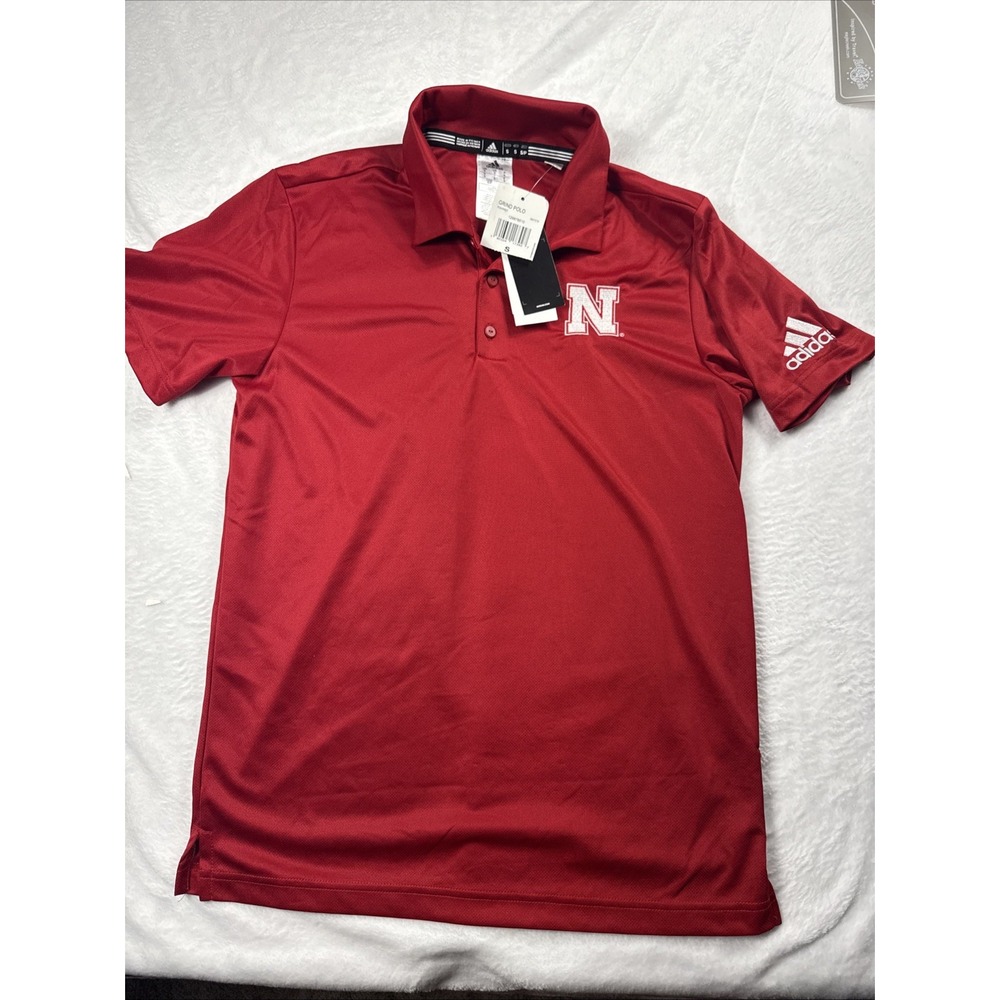 Nebraska Cornhuskers Adidas Aeroready ClimaChill Golf Polo Shirt Men's S Red NWT